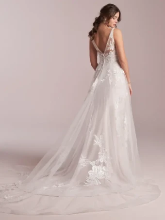 Rebecca Ingram Style #Priscilla #1 Ivory over Misty Mauve (gown with Nude Illusion) thumbnail