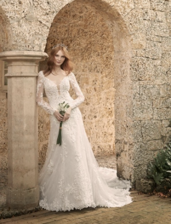 Maggie Sottero Style #Johanna (With attached long sleeves)- 21MS349A11 - Maggie Sottero #0 default thumbnail