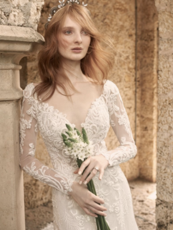 Maggie Sottero Style #Johanna (With attached long sleeves)- 21MS349A11 - Maggie Sottero #2 thumbnail