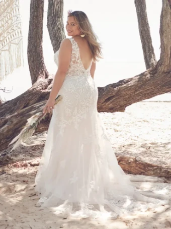 Rebecca Ingram Style #FAUSTINE #2 Ivory over Soft Nude (gown with Natural Illusion) thumbnail