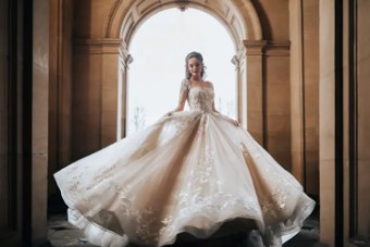 Disney Fairytale Weddings Platinum Collection Style #DP272 - Belle - Allure Disney Platinum #4 Champagne/Nude/Ivory/Silver thumbnail