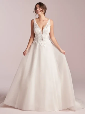Rebecca Ingram Style #Yvette #0 default Ivory over Antique Ivory (gown with Nude Illusion) thumbnail