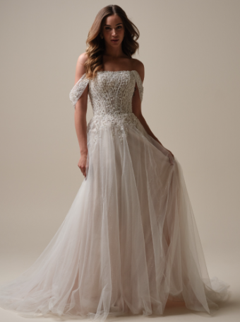 Rebecca Ingram Style #Yvette #3 Ivory/Pewter Accent/Blush thumbnail