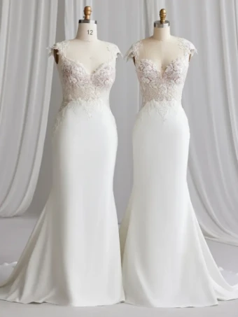 Rebecca Ingram Style #Idabelle #3 All Ivory (gown with Ivory Illusion) thumbnail