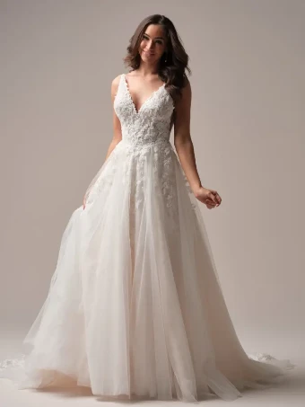 Rebecca Ingram Style #Honor #6 Ivory over Soft Blush (gown with Natural Illusion) thumbnail