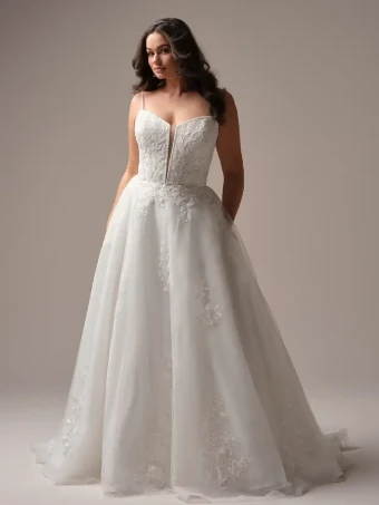 Rebecca Ingram Style #Jude #5 All Ivory (gown with Ivory Illusion) thumbnail