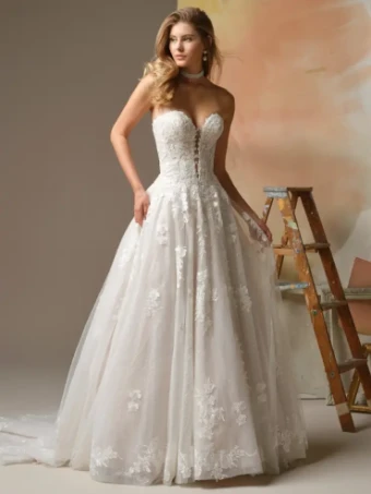 Maggie Sottero Style #Jennifer - 26MS404A01 - Maggie Sottero #1 All Ivory (gown with Ivory Illusion) Ivory over Blush (gown with Ivory Illusion) thumbnail