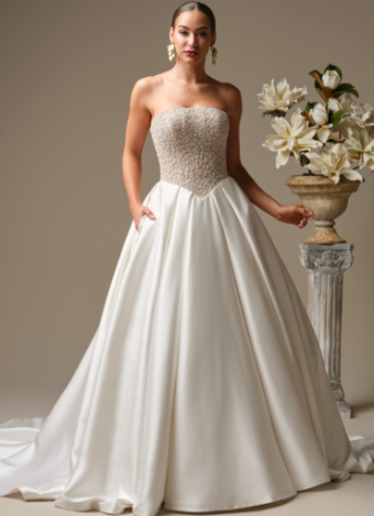 Sottero and Midgley Style #Dmara #0 default Ivory/Silver Accent/Ivory thumbnail