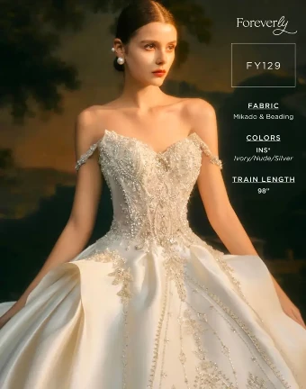 Casablanca Bridal Style #FY129 #2 Ivory/Nude/Silver thumbnail