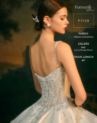 Casablanca Bridal Style #FY129 #3 Ivory/Nude/Silver thumbnail