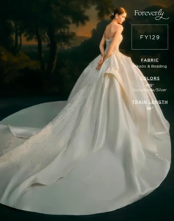 Casablanca Bridal Style #FY129 #1 Ivory/Nude/Silver thumbnail