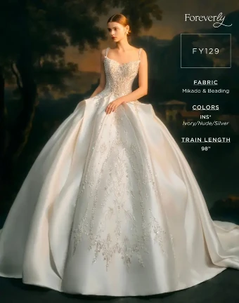 Casablanca Bridal Style #FY129 #0 default Ivory/Nude/Silver thumbnail