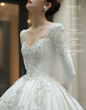 Casablanca Bridal Style #FY124 #3 Ivory/Nude/Silver thumbnail
