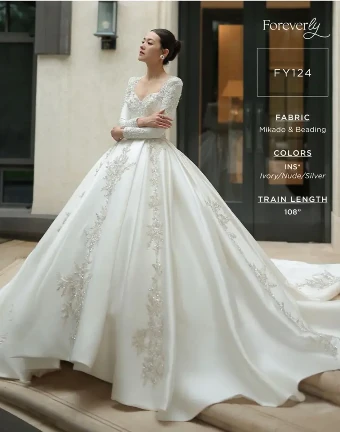 Casablanca Bridal Style #FY124 #0 default Ivory/Nude/Silver thumbnail