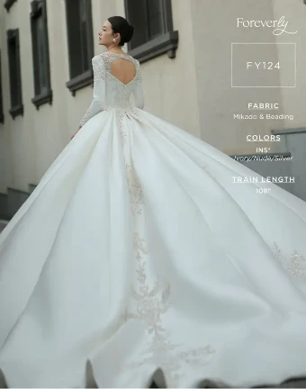 Casablanca Bridal Style #FY124 #5 Ivory/Nude/Silver thumbnail