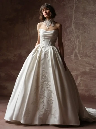 Sottero and Midgley Style #BURKE LANE #0 default Ivory/Silver Accent (gown with Ivory Illusion) thumbnail