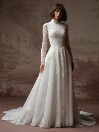 Rebecca Ingram Style #DOMINIQUE #0 default All Ivory (gown with Ivory Illusion) thumbnail
