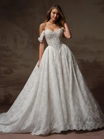 Maggie Sottero Style #Ryland - F6MK055BA02 - Maggie Sottero *Special Design* #2 Ivory over Blush (gown with Ivory Illusion) thumbnail
