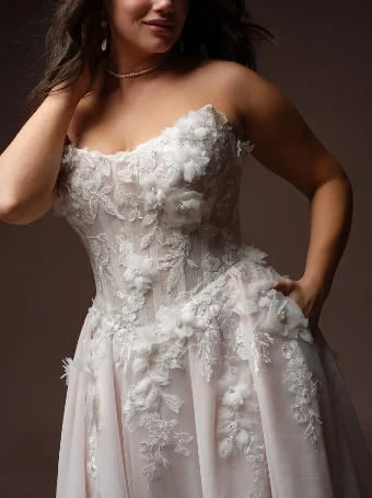 Rebecca Ingram Style #FLEUR #2 Ivory (gown with Ivory Illusion) thumbnail